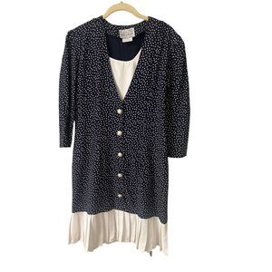 Vintage Paris Sport  Club dress navy print sz 11